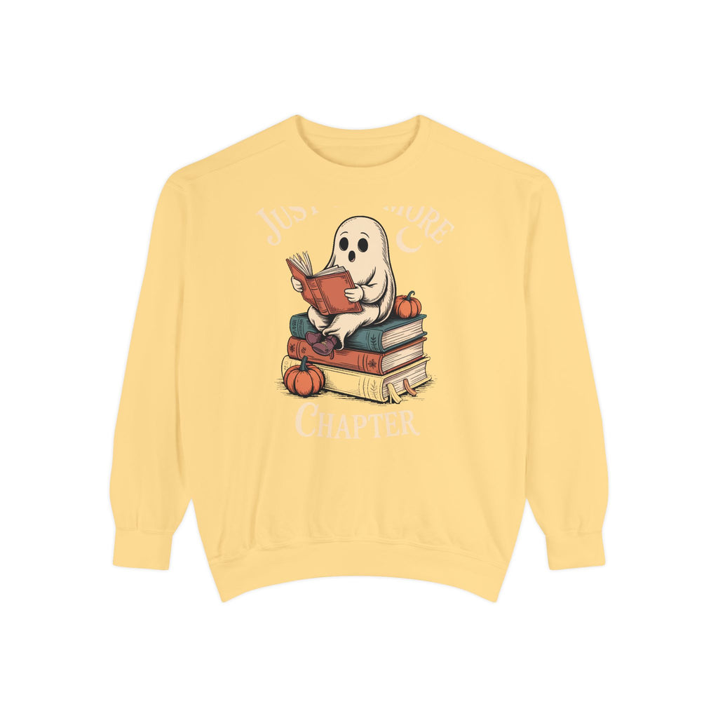 Just One More Chapter Ghost Sweatshirt, Halloween Reading Crewneck, Cozy Bookish Ghost Sweatshirt, Spooky Season Book Lover Gift