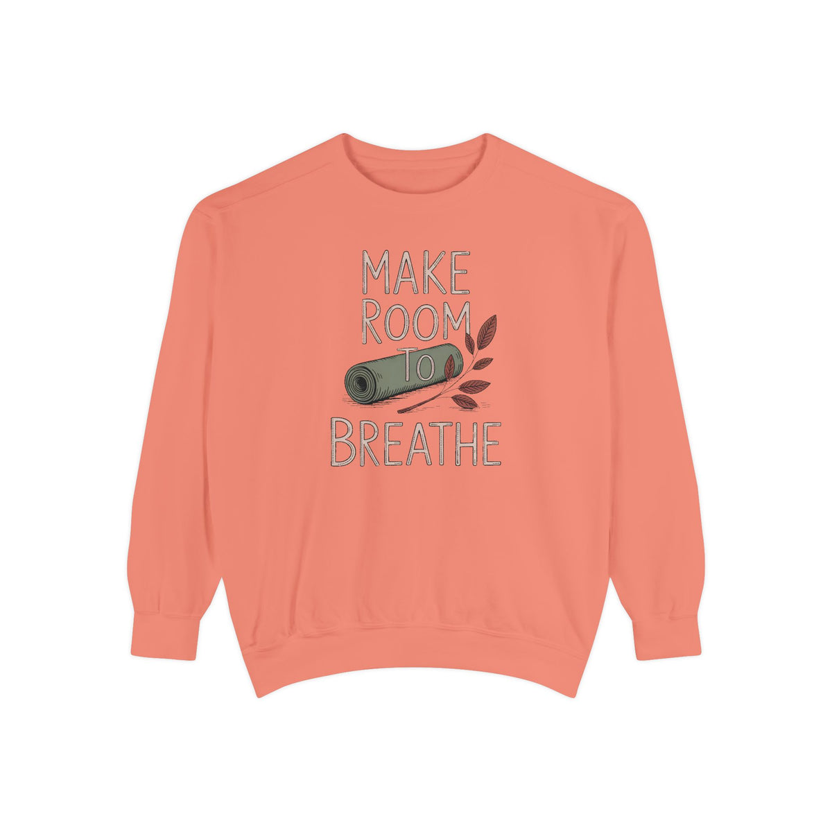 Yoga Lover Sweatshirt, Make Room To Breathe Crewneck, Yoga Hobby Gift, Embroidered Yoga Sweatshirt, Mindfulness Gift For Her, Yogi Pullover