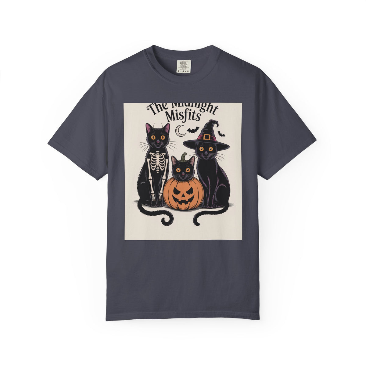 The Midnight Misfits Cats Halloween Shirt, Funny Black Cat Costume Tee, Spooky Season Portrait T-Shirt, Cat Lover Gift