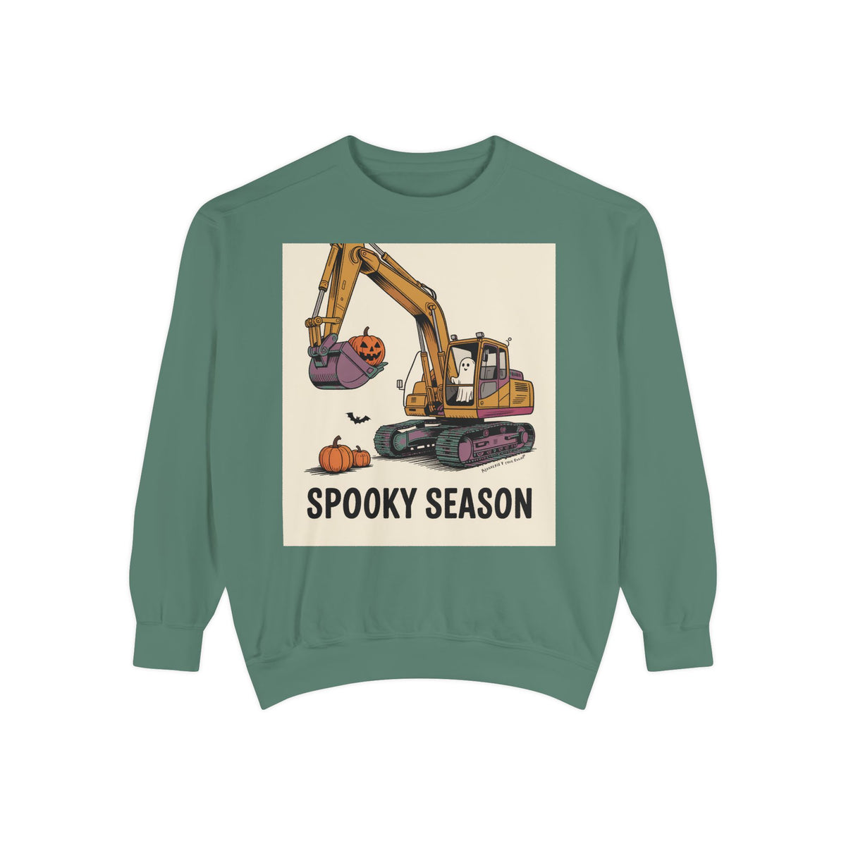 Digging The Spooky Season Excavator Sweatshirt, Funny Halloween Crewneck, Construction Ghost Pumpkin Shirt, Halloween Gift for Him