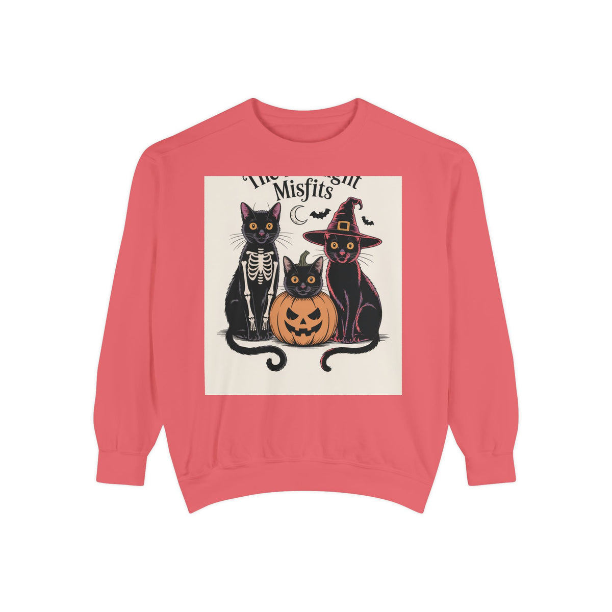 Halloween Black Cat Sweatshirt, Funny Cat Halloween Crewneck, Spooky Season Tee, The Midnight Misfits Cats Costume Shirt Gift