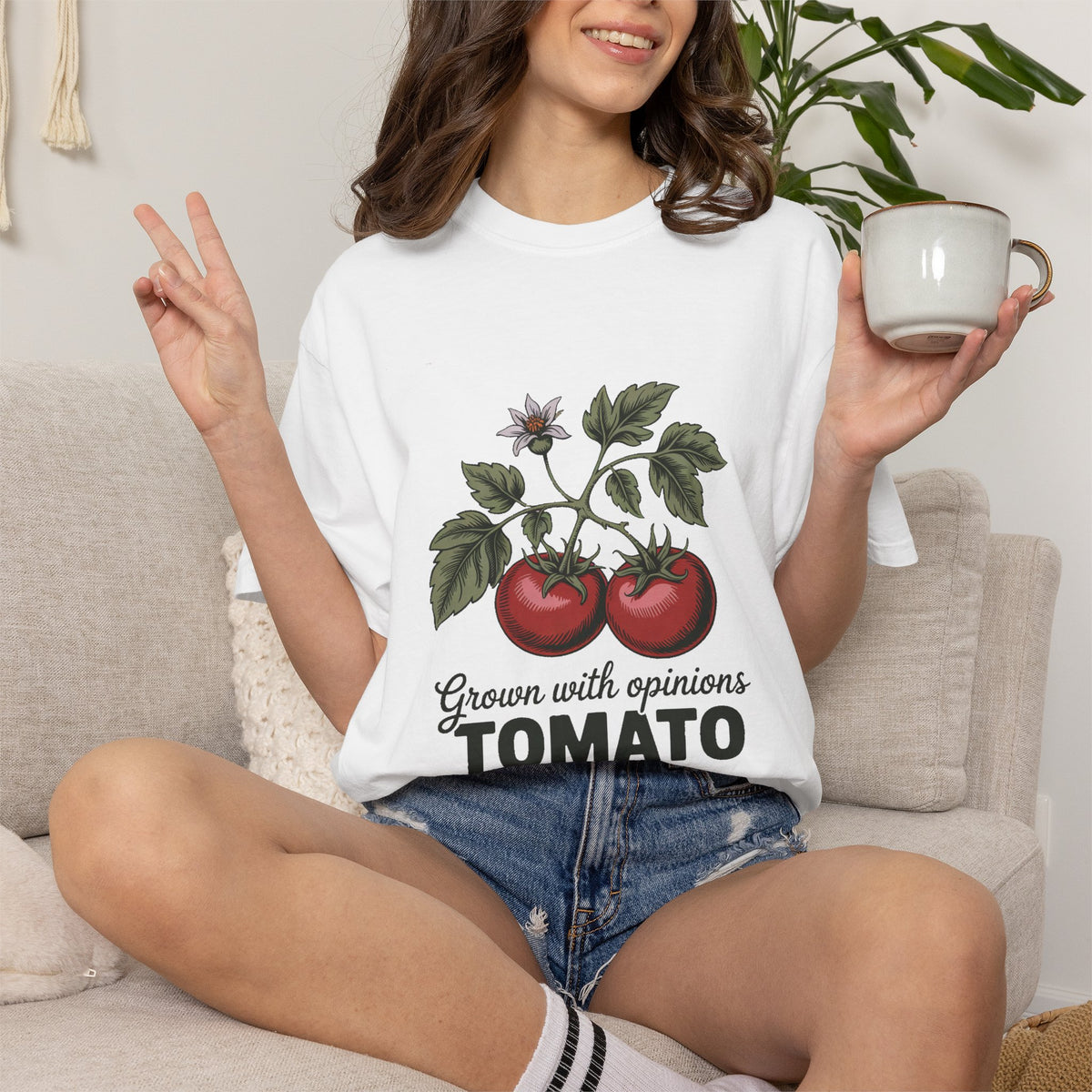 Gardener T-Shirt, Grown With Opinions Tomato Club, Funny Gardening Gift, Tomato Lover Tee, Vegetable Garden Shirt, Hobby Gift For Gardener