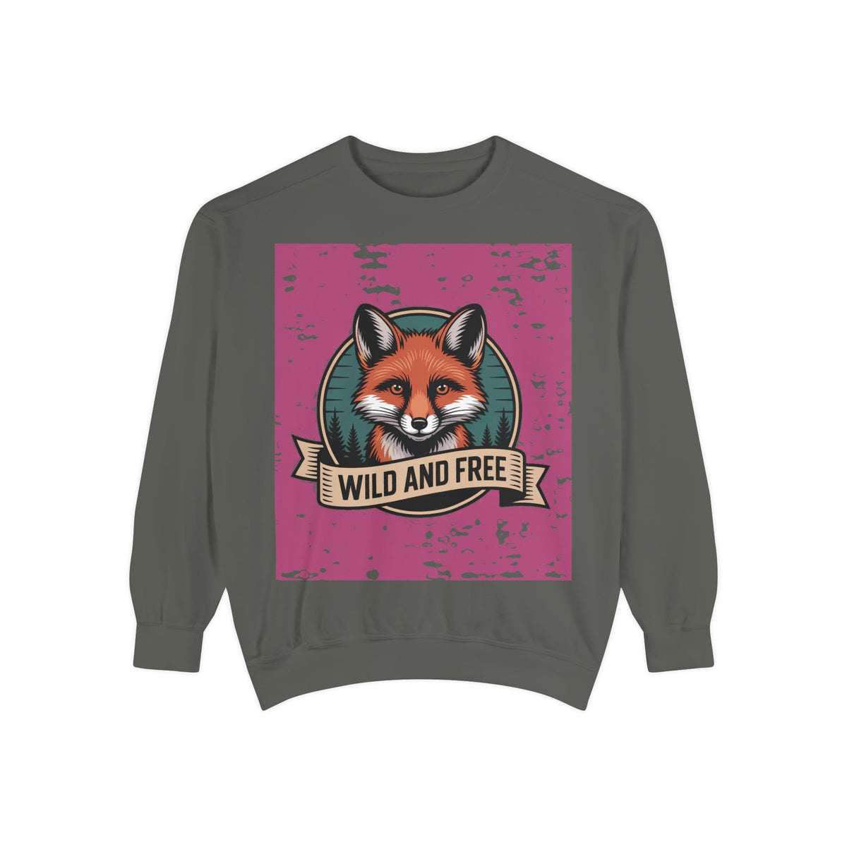 Retro Fox Badge Sweatshirt, Vintage Wildlife Crewneck, Wild and Free Outdoor Sweatshirt, Fox Lover Gift