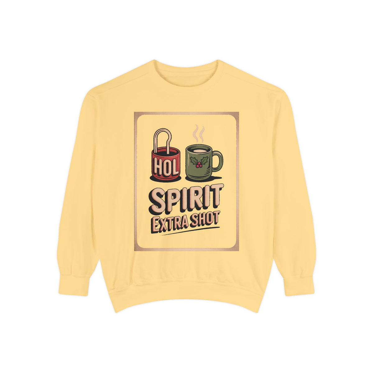 Coffee Lover Christmas Sweatshirt, Holiday Spirit Extra Shot Crewneck, Funny Christmas Coffee Gift, Retro Diner Lettering Sweatshirt, Coffe…