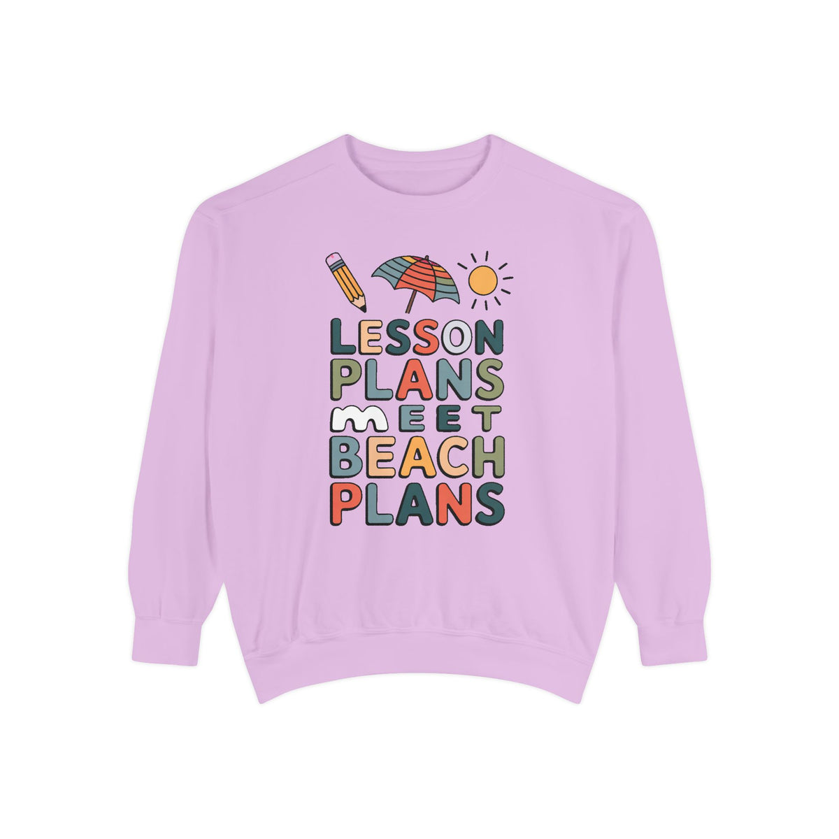 Teacher Sweatshirt, Lesson Plans Meet Beach Plans, End of School Year Gift For Teacher, Summer Break Crewneck, Last Day of School Gift, Tea…