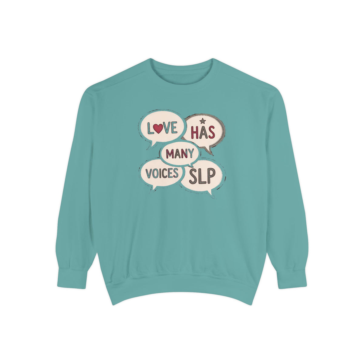 SLP Sweatshirt, Valentine's Day Gift For Speech Language Pathologist, Love Has Many Voices Crewneck, Speech Therapist Valentine Gift, SLP A…