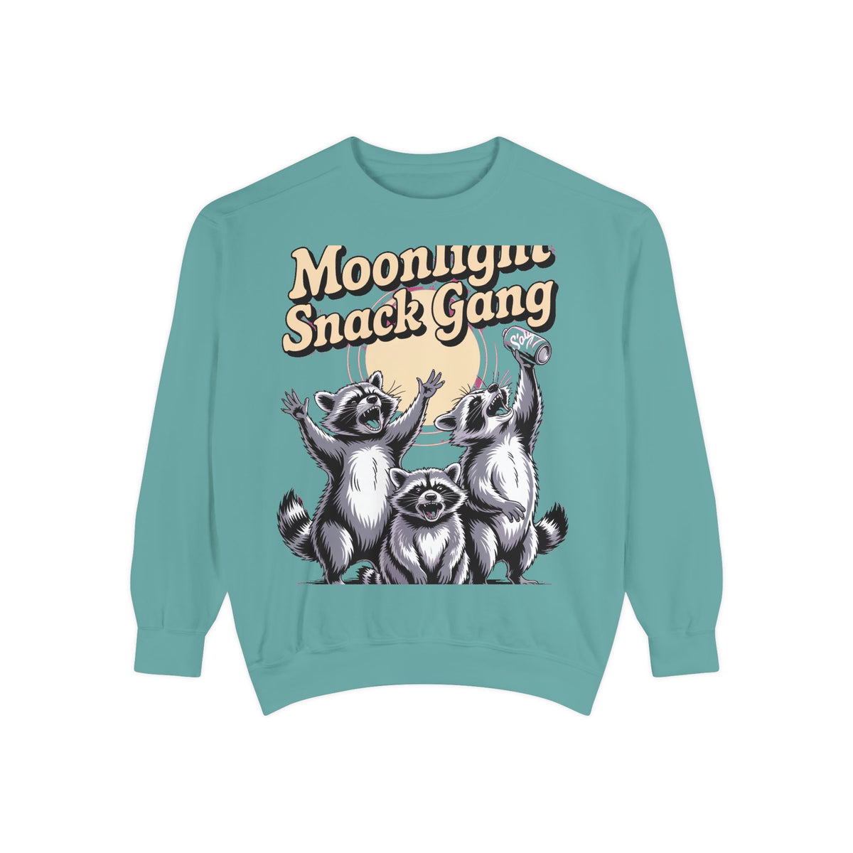 Retro Raccoon Sweatshirt, Moonlight Snack Gang Crewneck, Vintage 90s Raccoon Graphic Pullover, Funny Trash Panda Gift