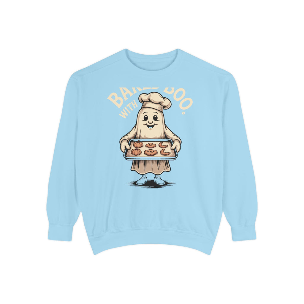 Baked With Boo Ghost Sweatshirt, Halloween Baking Crewneck, Cute Ghost Cookie Shirt, Fall Bakery Gift, Spooky Season Sweatshirt