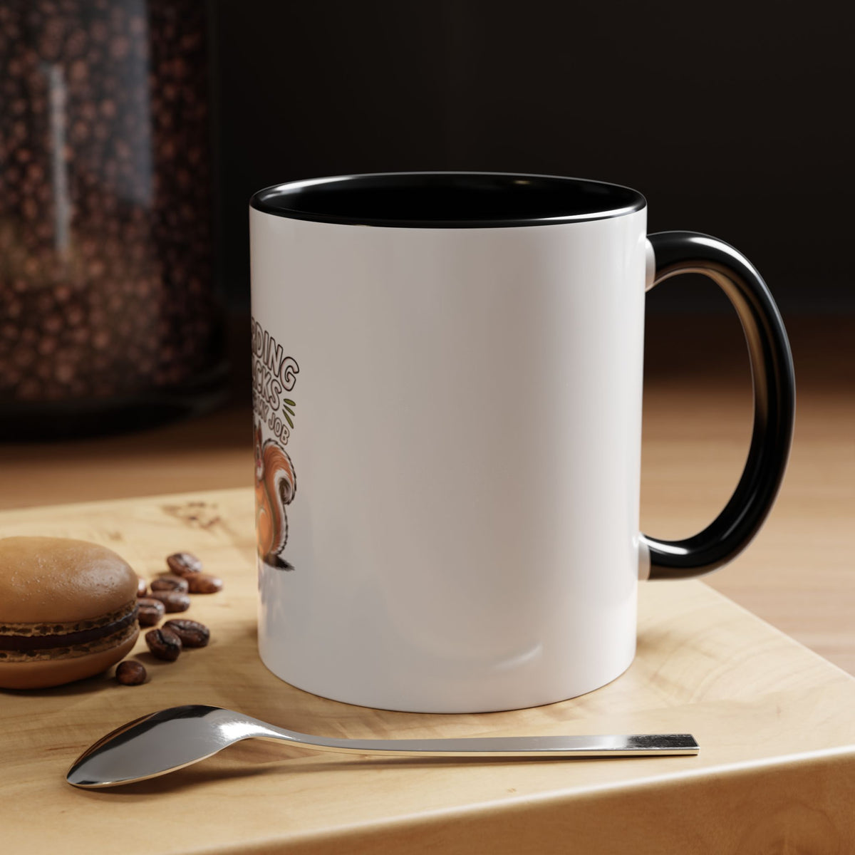 Funny Squirrel Mug, Hoarding Snacks Like It's My Job Coffee Cup, Cute Acorn Lover Gift, Snack Hoarder Mug