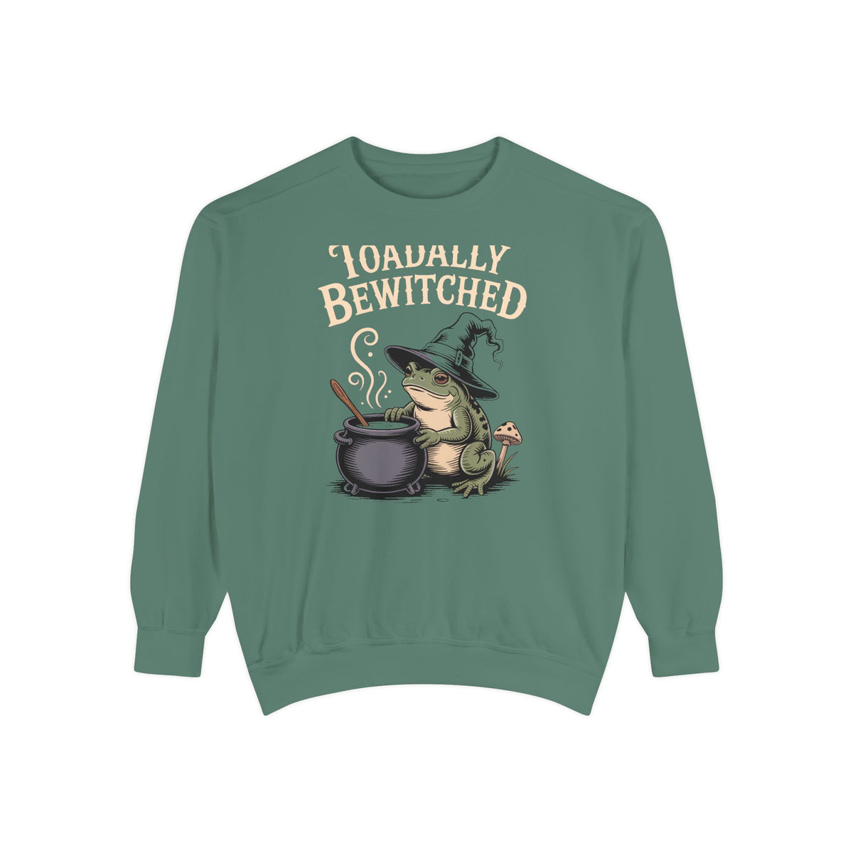 Toadally Bewitched Sweatshirt, Funny Witch Toad Halloween Crewneck, Vintage Storybook Frog Witch Gift, Spooky Season Sweatshirt