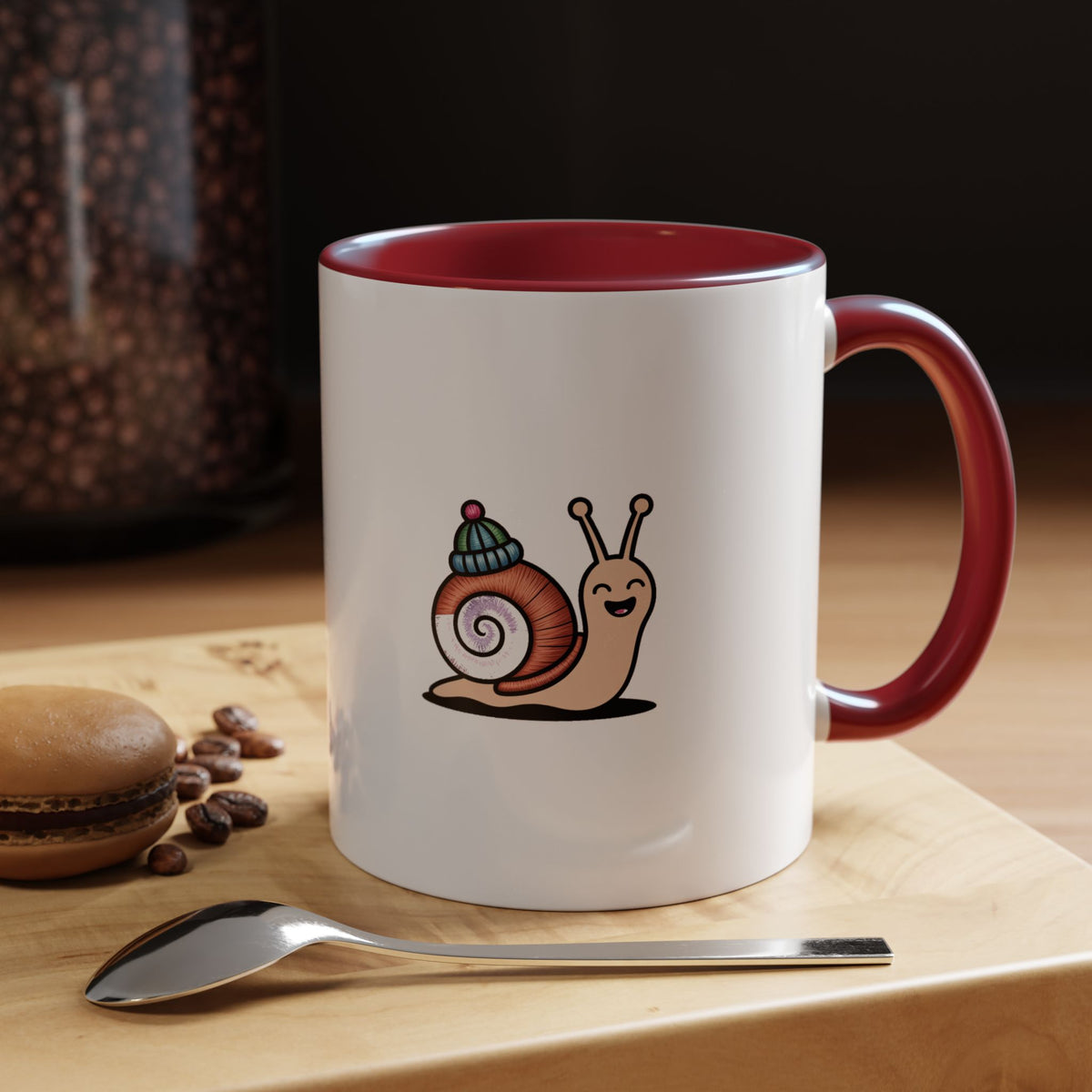 Cute Snail Mug, Tiny Hat Snail Coffee Cup, Funny Snail Lover Gift, Cottagecore Ceramic Mug, Whimsical Nature Mug Gift