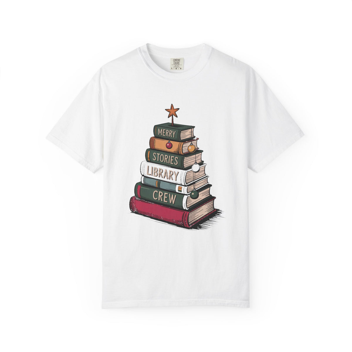 Librarian Christmas Shirt, Merry Stories Library Crew Tee, Christmas Gift For Librarian, Library Staff Christmas Crew Shirt, Book Lover Hol…