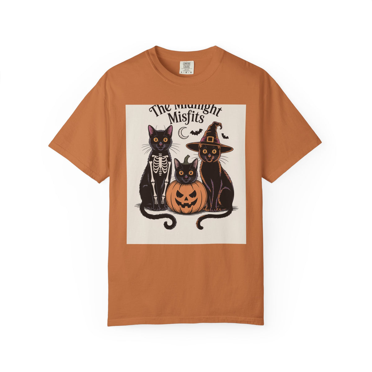 The Midnight Misfits Cats Halloween Shirt, Funny Black Cat Costume Tee, Spooky Season Portrait T-Shirt, Cat Lover Gift
