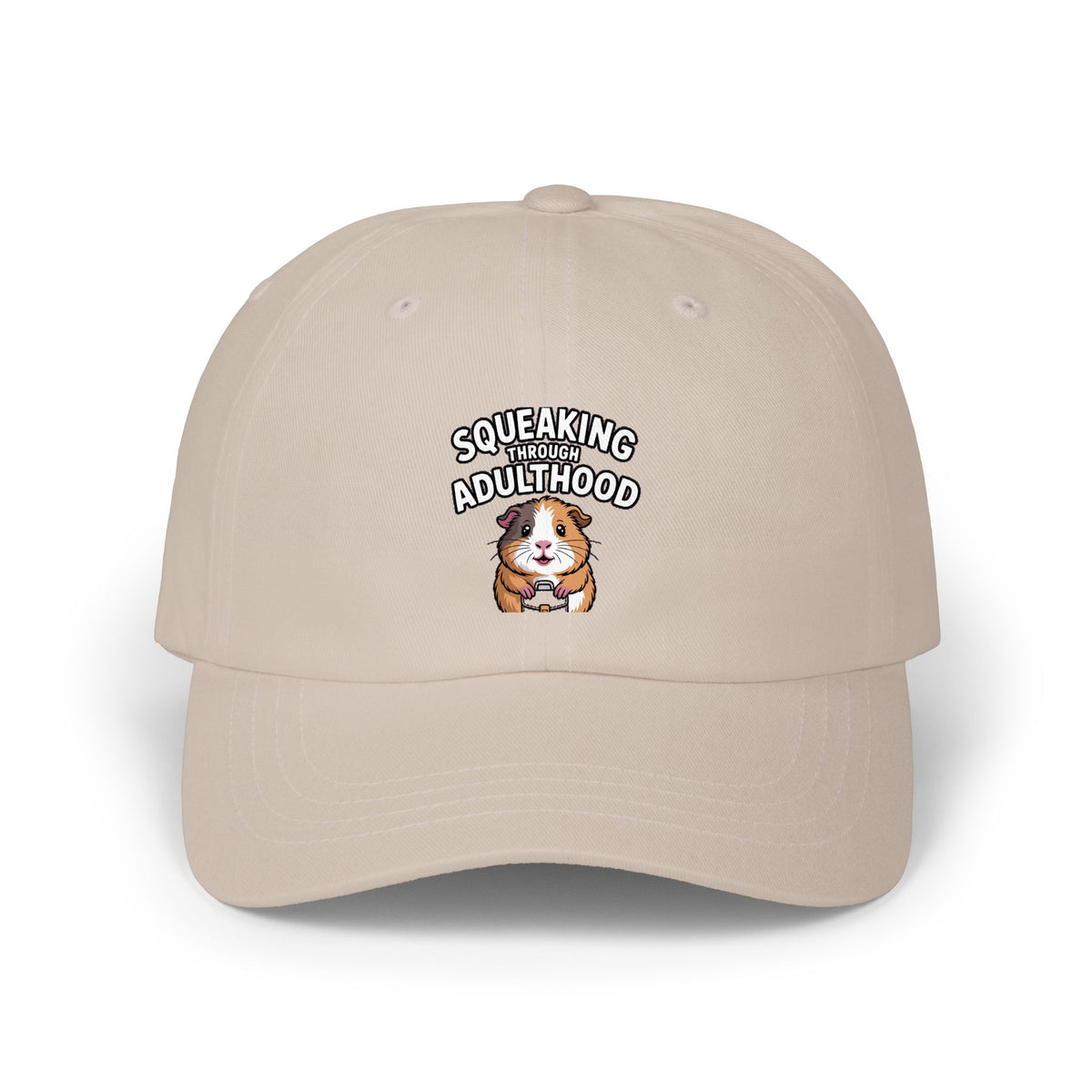 Guinea Pig Dad Cap, Funny 'Squeaking Through Adulthood' Hat, Cute Guinea Pig Embroidered Cap, Adulting Gift for Pet Lovers