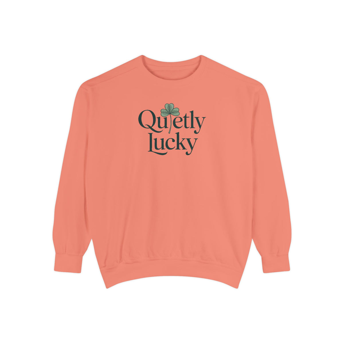 Introvert Sweatshirt, Quietly Lucky Shirt, St Patricks Day Gift For Introvert, Minimalist Shamrock Sweatshirt, Subtle St Paddys Day Tee, In…