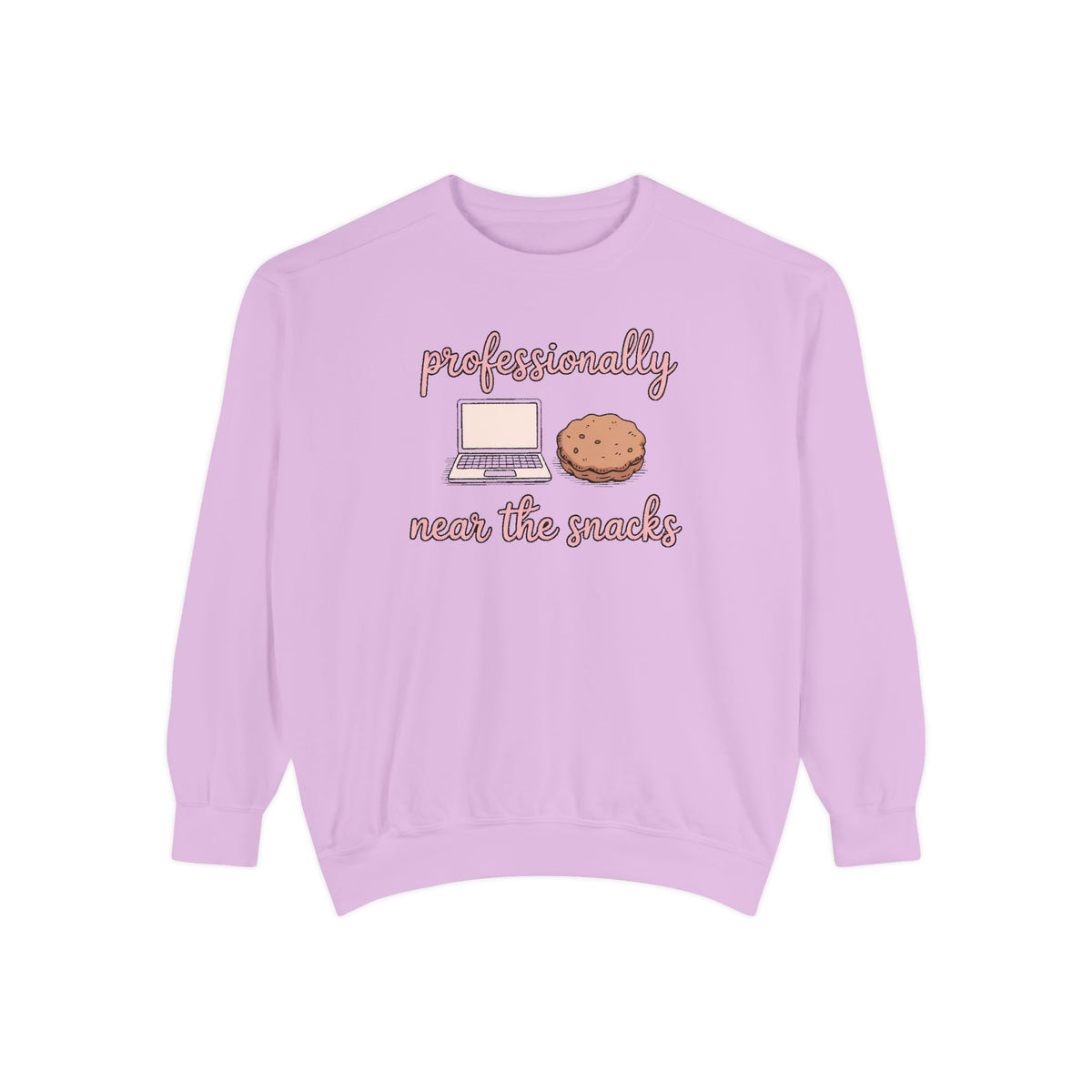 Remote Worker Sweatshirt, Professionally Near The Snacks, Funny Work From Home Gift, Sarcastic Office Crewneck, Coworker Christmas Gift, WF…