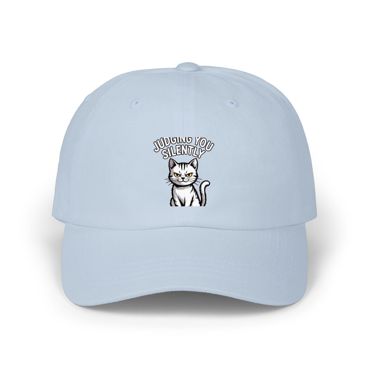 Judging You Silently Cat Dad Hat, Funny Cat Lover Cap, Sarcastic Cat Face Embroidered Hat, Cute Unimpressed Cat Baseball Cap Gift