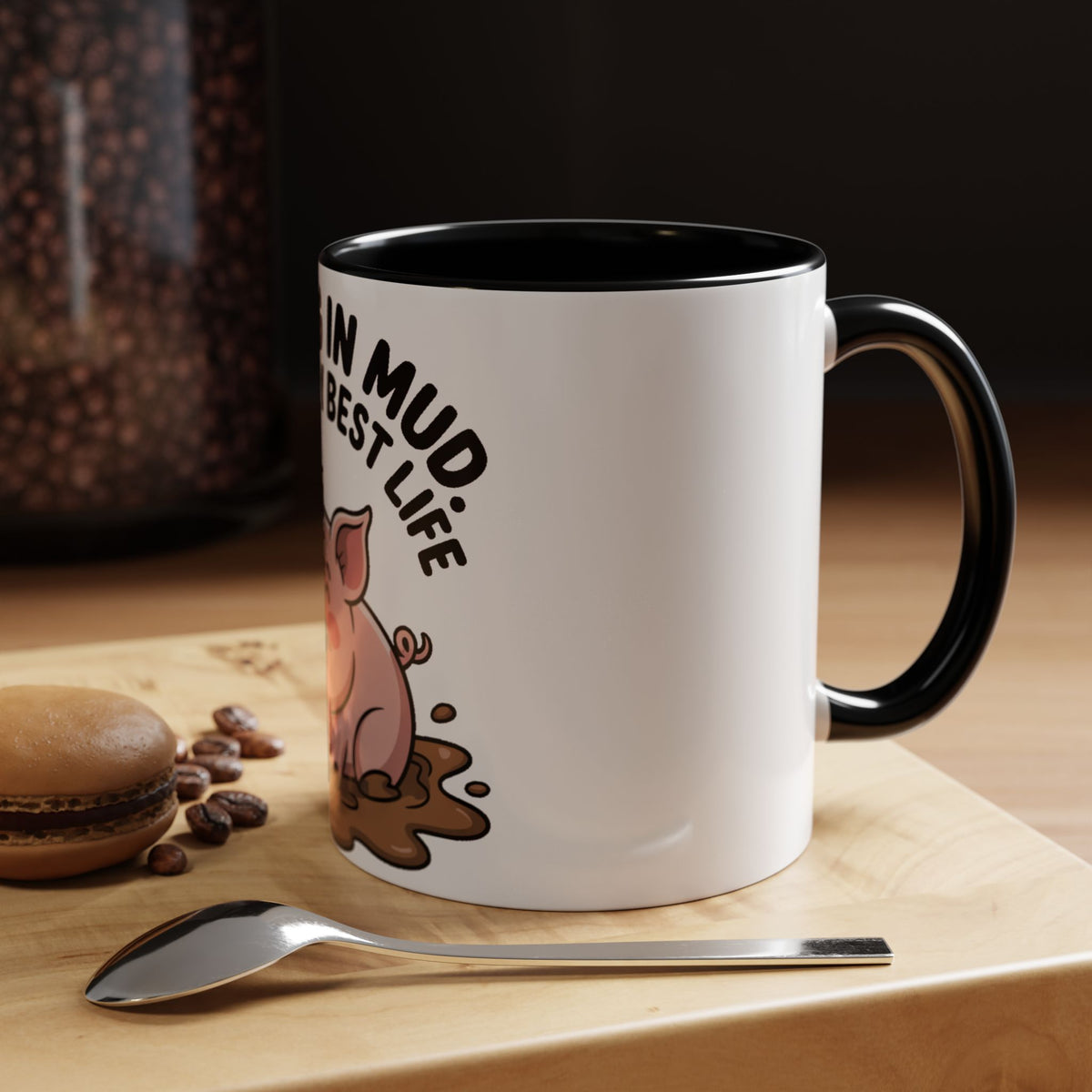 Living My Best Life Pig Mug, Funny Pig Coffee Mug, Rolling In Mud Cute Pig Gift, Farm Animal Lover Mug, Cute Pig Lover Present