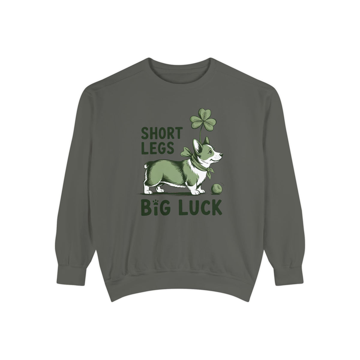 Corgi Owner Sweatshirt, St Patrick's Day Gift For Corgi Mom, Short Legs Big Luck Crewneck, Funny Corgi Lover Tee, Lucky Dog Owner Sweatshirt