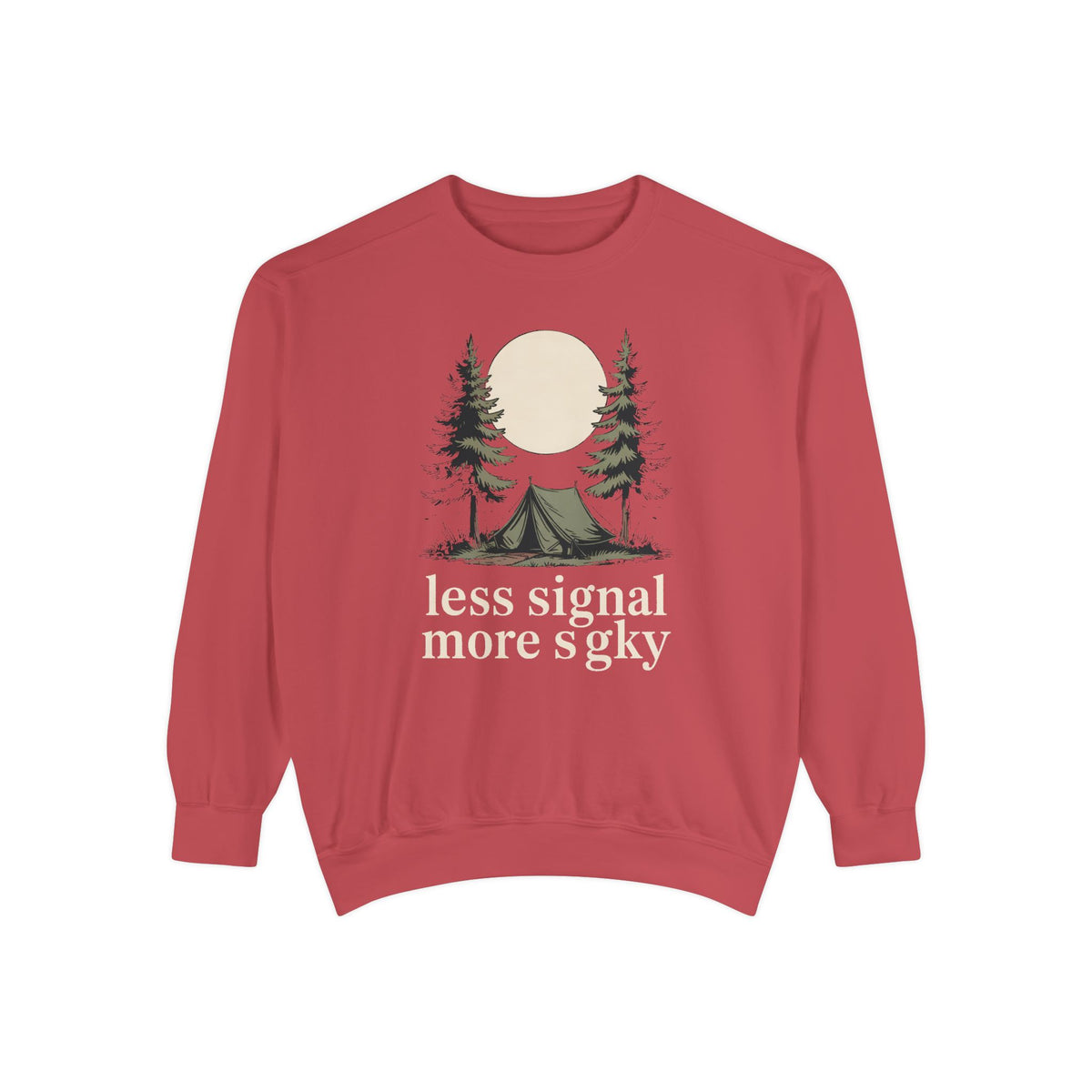 Camper Sweatshirt, Less Signal More Sky, Camping Gift For Campers, Outdoor Hobby Crewneck, Nature Lover Gift, Vintage Camp Sweatshirt