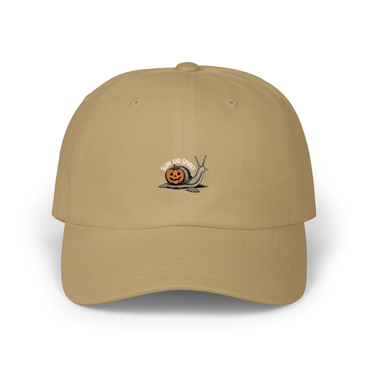 Slow And Spooky Snail Dad Cap, Halloween Snail Hat, Pumpkin Shell Embroidered Cap, Vintage Halloween Hat, Fall Season Gift