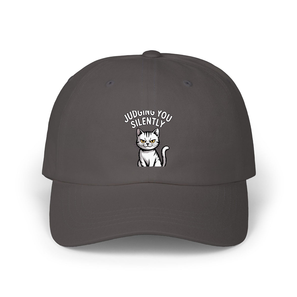 Judging You Silently Cat Dad Hat, Funny Cat Lover Cap, Sarcastic Cat Face Embroidered Hat, Cute Unimpressed Cat Baseball Cap Gift