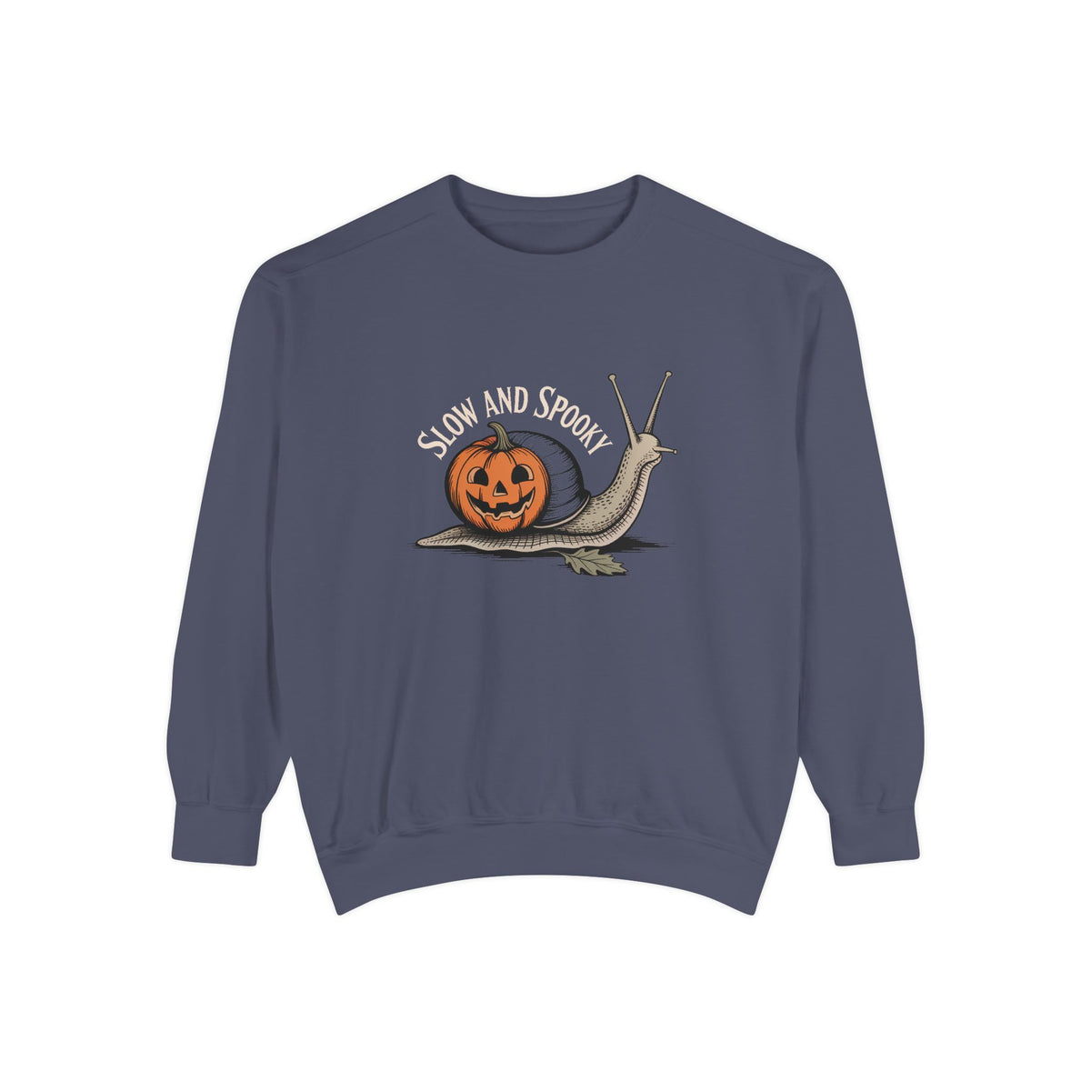 Slow And Spooky Snail Sweatshirt, Halloween Garden Snail Crewneck, Pumpkin Shell Vintage Engraving Tee, Spooky Season Gift