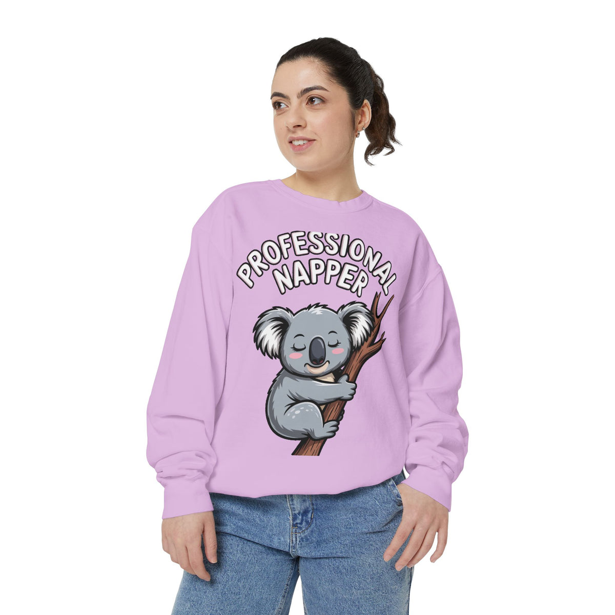 Professional Napper Koala Sweatshirt, Funny Koala Crewneck, Cute Nap Lover Gift, Cozy Animal Sweatshirt for Sleepy Souls