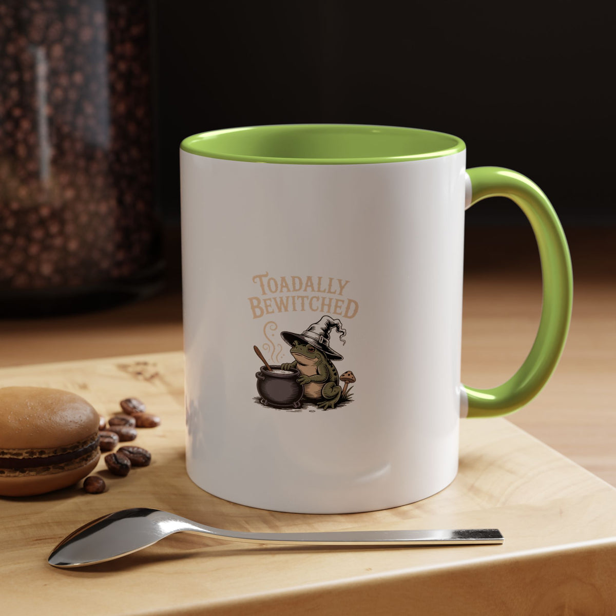 Toadally Bewitched Mug, Witchy Toad Halloween Mug, Cottagecore Witch Cauldron Coffee Cup, Vintage Storybook Halloween Gift