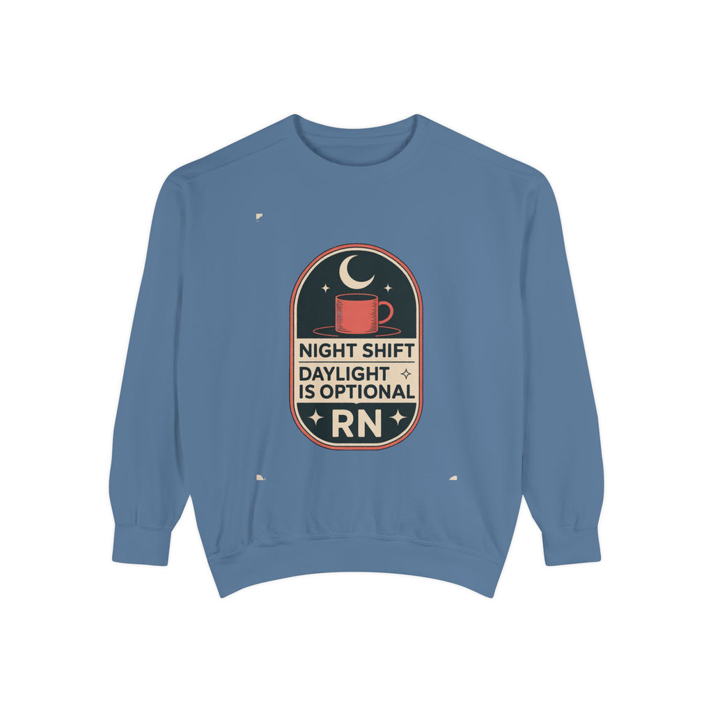 Night Shift Nurse Sweatshirt, RN Gift, Daylight Is Optional Crewneck, Funny Nurse Sweatshirt, Night Shift Nurse Gift, Role Based Nurse Humo…