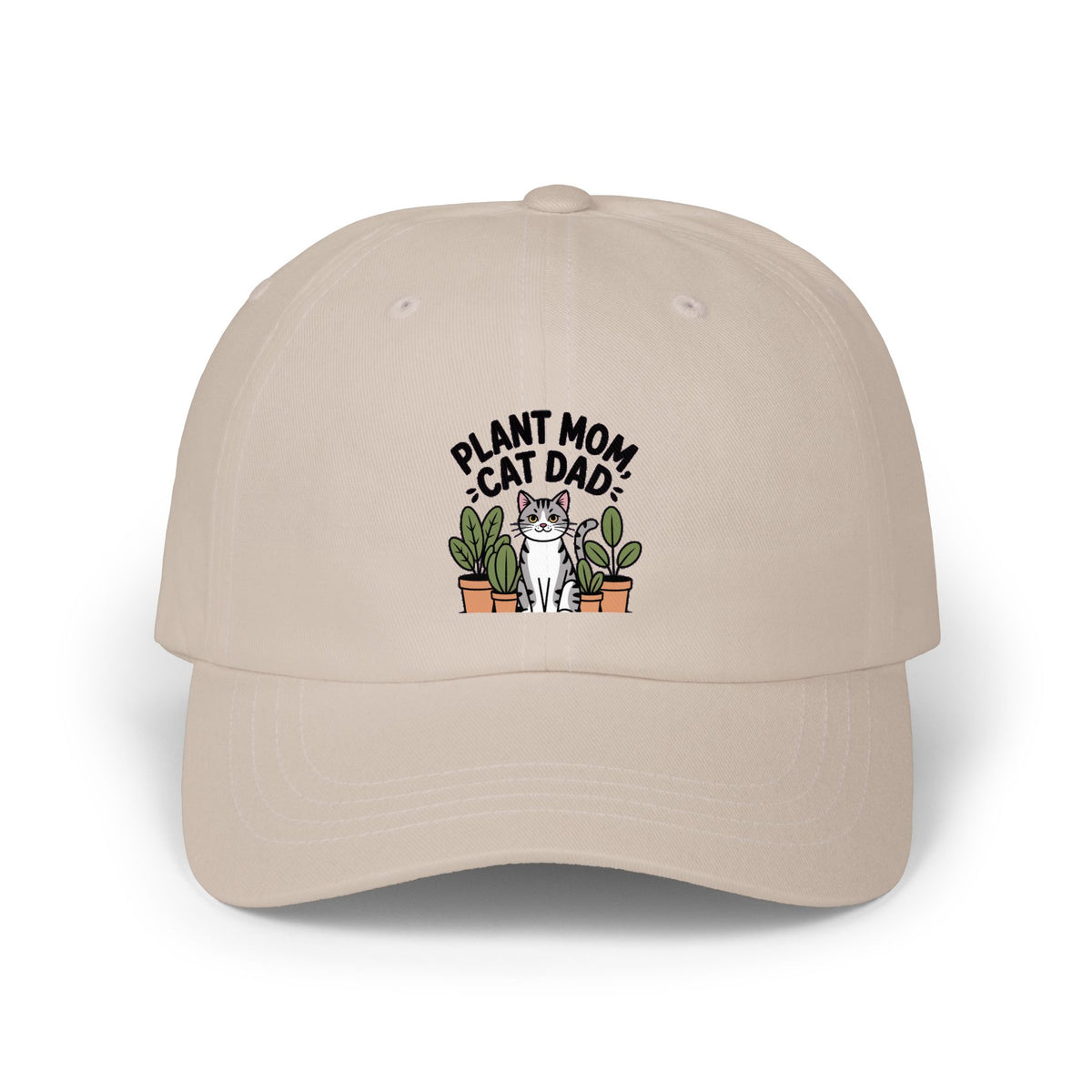 Plant Mom Cat Dad Hat, Funny Cat Dad Embroidered Cap, Plant Lover Gift, Cute Cat and Plants Hat, Crazy Cat Lady Gift for Her