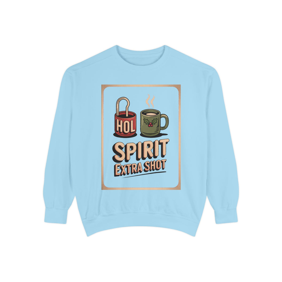 Coffee Lover Christmas Sweatshirt, Holiday Spirit Extra Shot Crewneck, Funny Christmas Coffee Gift, Retro Diner Lettering Sweatshirt, Coffe…