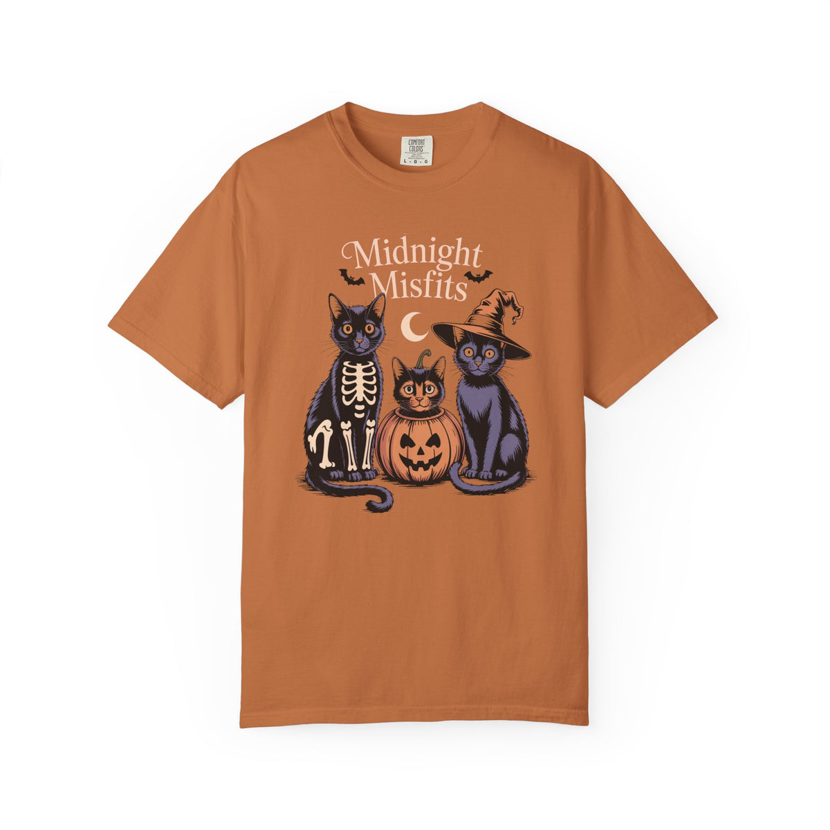 The Midnight Misfits Cats Shirt, Funny Black Cat Halloween T-Shirt, Vintage Cat Costume Tee, Spooky Season Gift