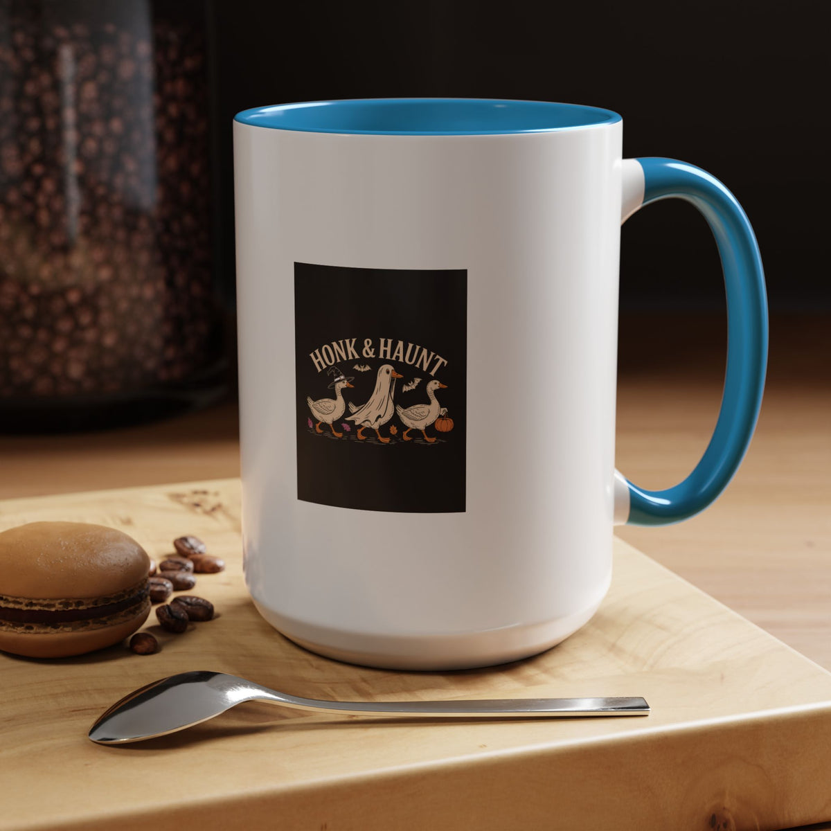 Honk & Haunt Geese Mug, Funny Halloween Goose Coffee Cup, Vintage Spooky Season Ceramic Mug, Witch Ghost Pumpkin Goose Gift