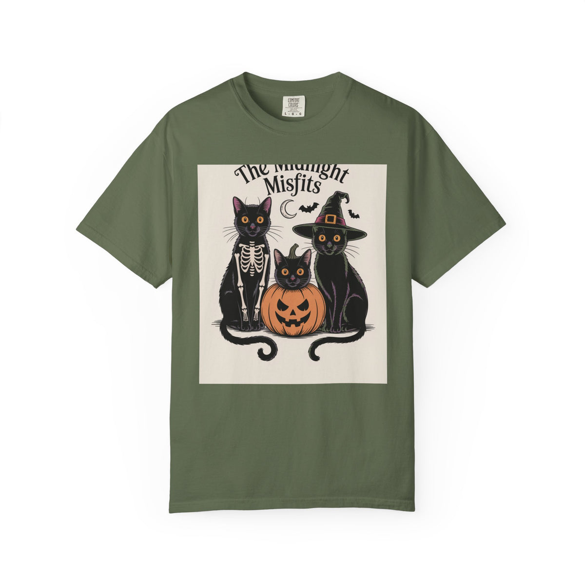 The Midnight Misfits Cats Halloween Shirt, Funny Black Cat Costume Tee, Spooky Season Portrait T-Shirt, Cat Lover Gift