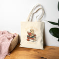 Just One More Chapter Ghost Tote Bag, Halloween Reading Tote, Bookish Ghost Canvas Bag, Spooky Season Book Lover Gift