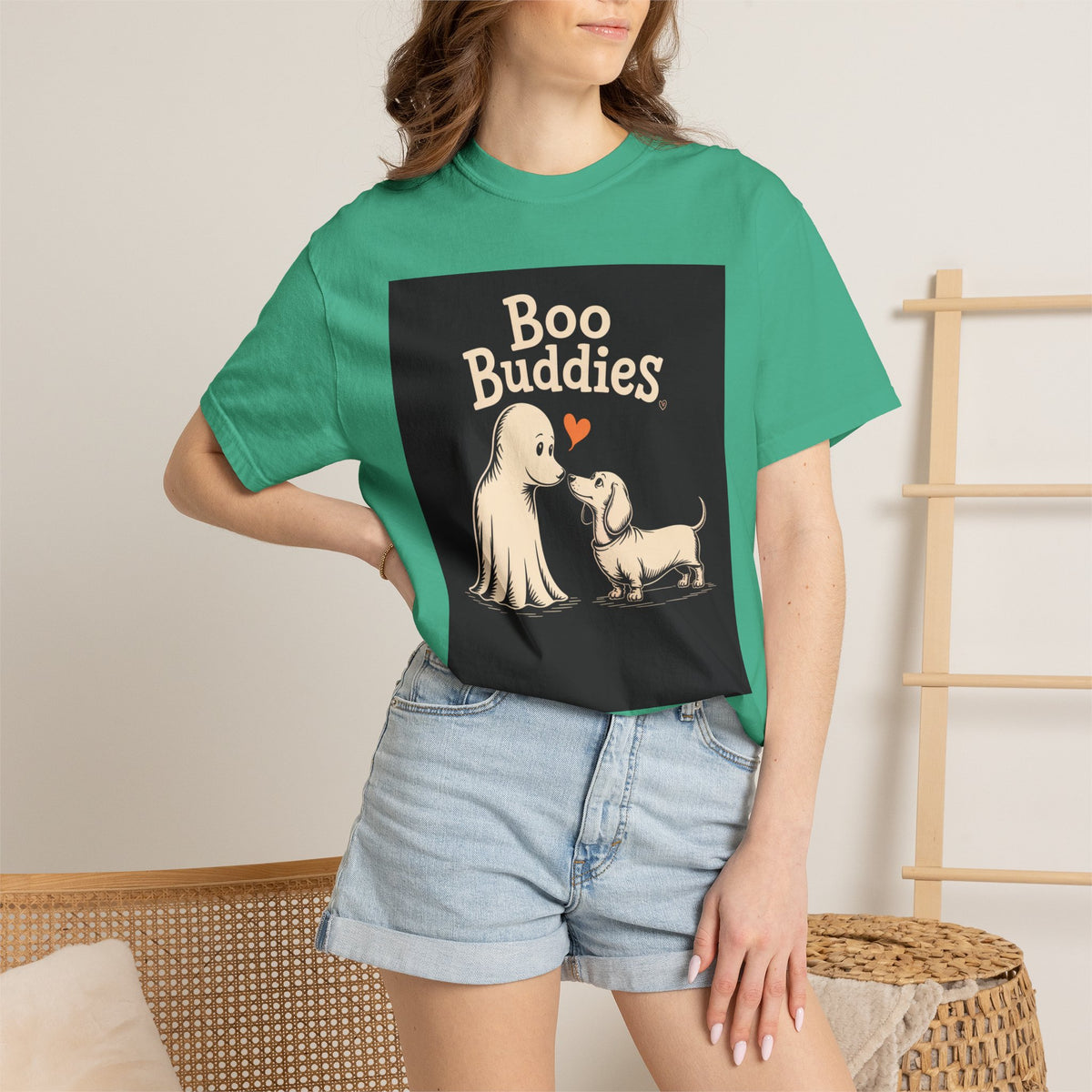 Boo Buddies Halloween Shirt, Ghost And Dachshund T-Shirt, Cute Dog Ghost Halloween Tee, Spooky Season Dog Lover Gift