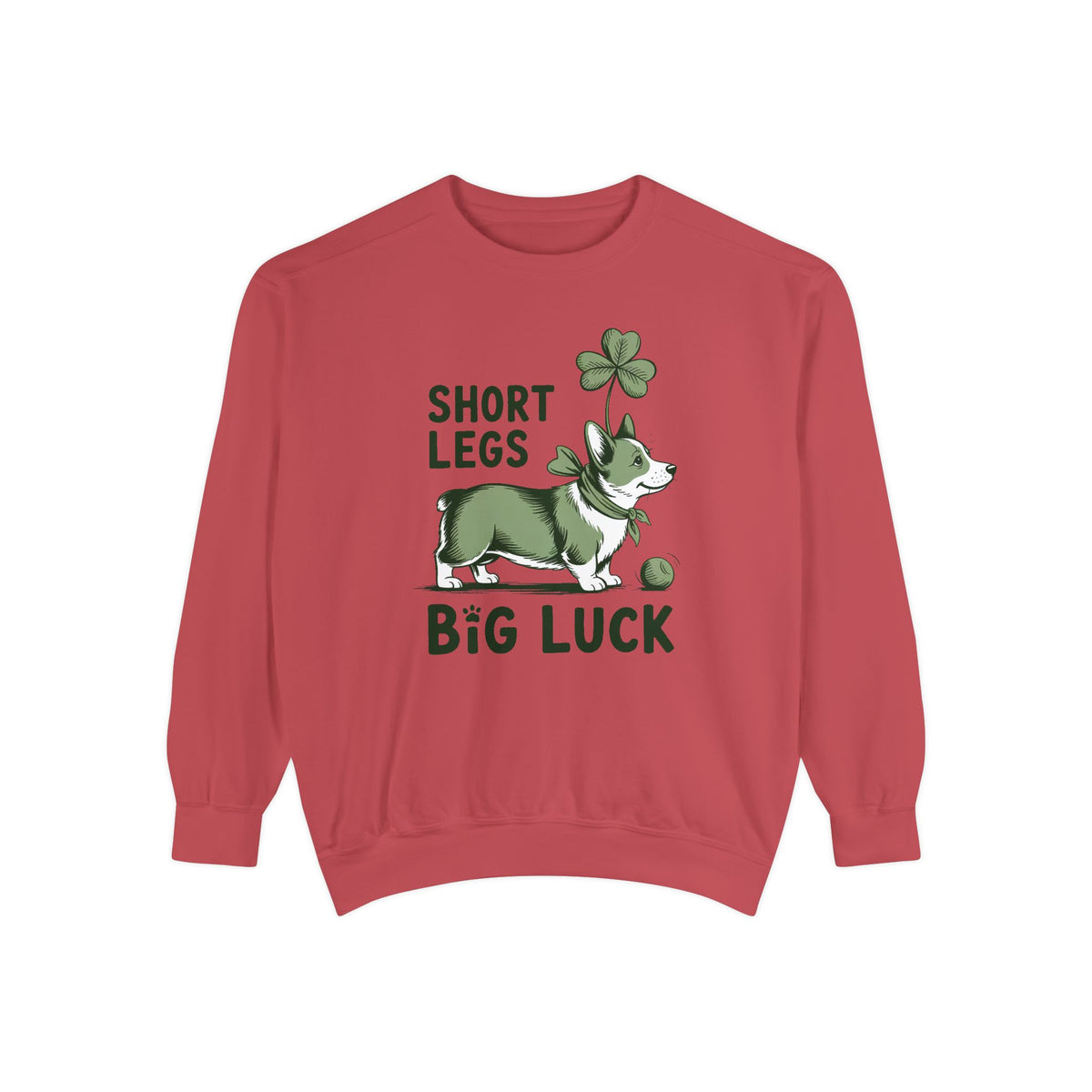 Corgi Owner Sweatshirt, St Patrick's Day Gift For Corgi Mom, Short Legs Big Luck Crewneck, Funny Corgi Lover Tee, Lucky Dog Owner Sweatshirt