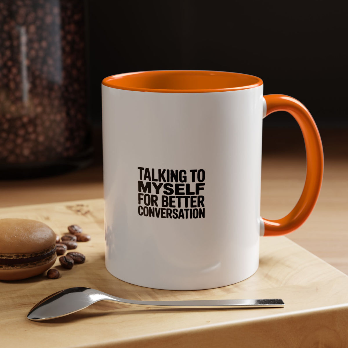Talking To Myself For Better Conversation Mug, Funny Sarcastic Coffee Mug, Introvert Gift, Minimalist Typography Coffee Cup