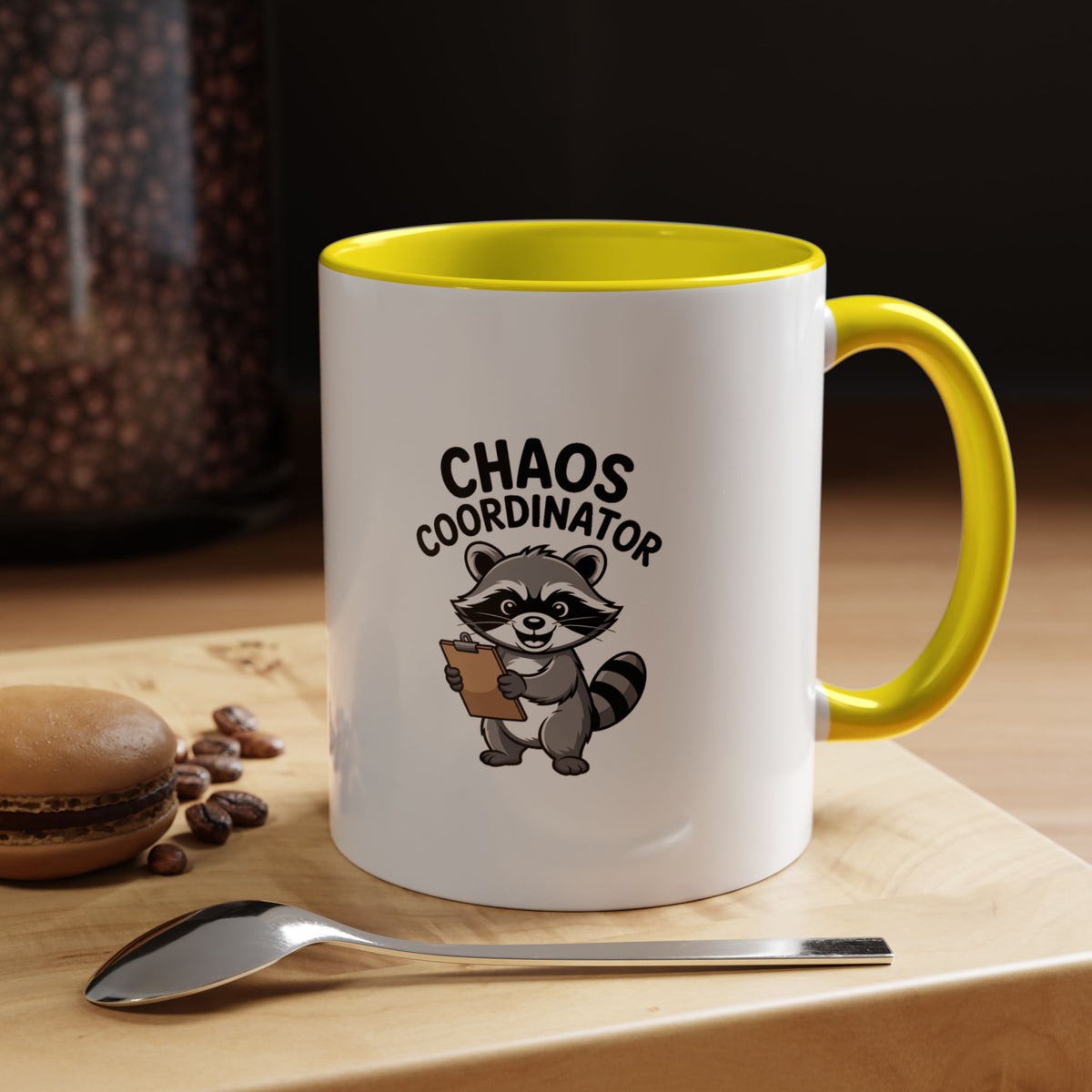 Chaos Coordinator Raccoon Mug, Funny Trash Panda Coffee Cup, Cute Cartoon Raccoon Gift, Sarcastic Office Mug for Coworker
