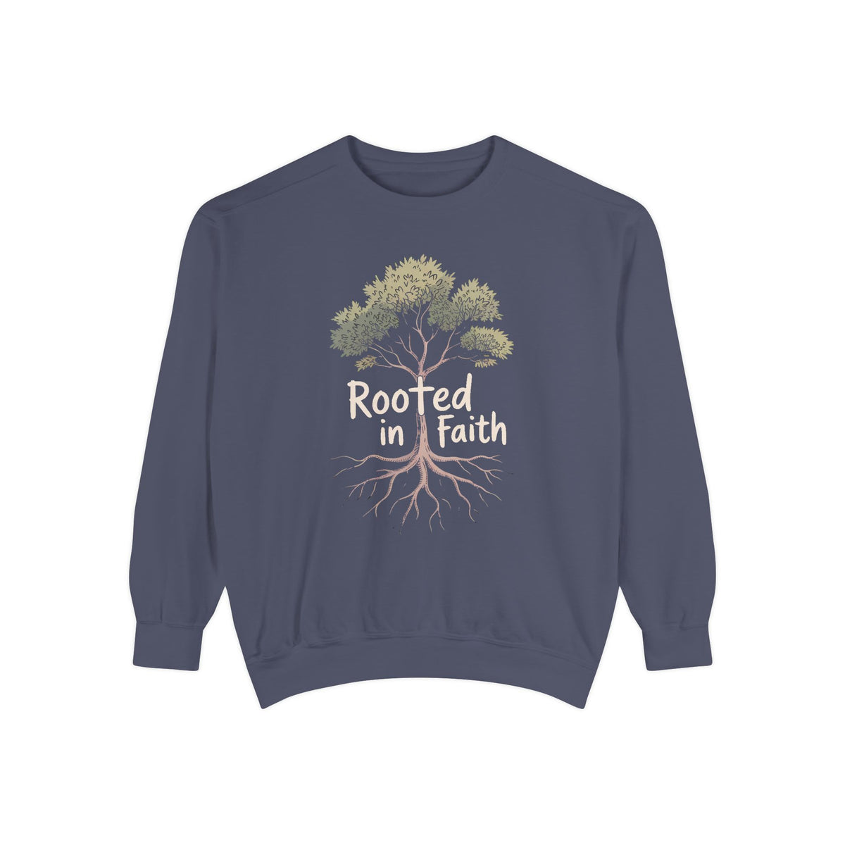 Rooted In Faith Sweatshirt, Christian Minimalist Crewneck, Faith Based Gift, Botanical Cross Tree Sweatshirt, Religious Positive Message Tee