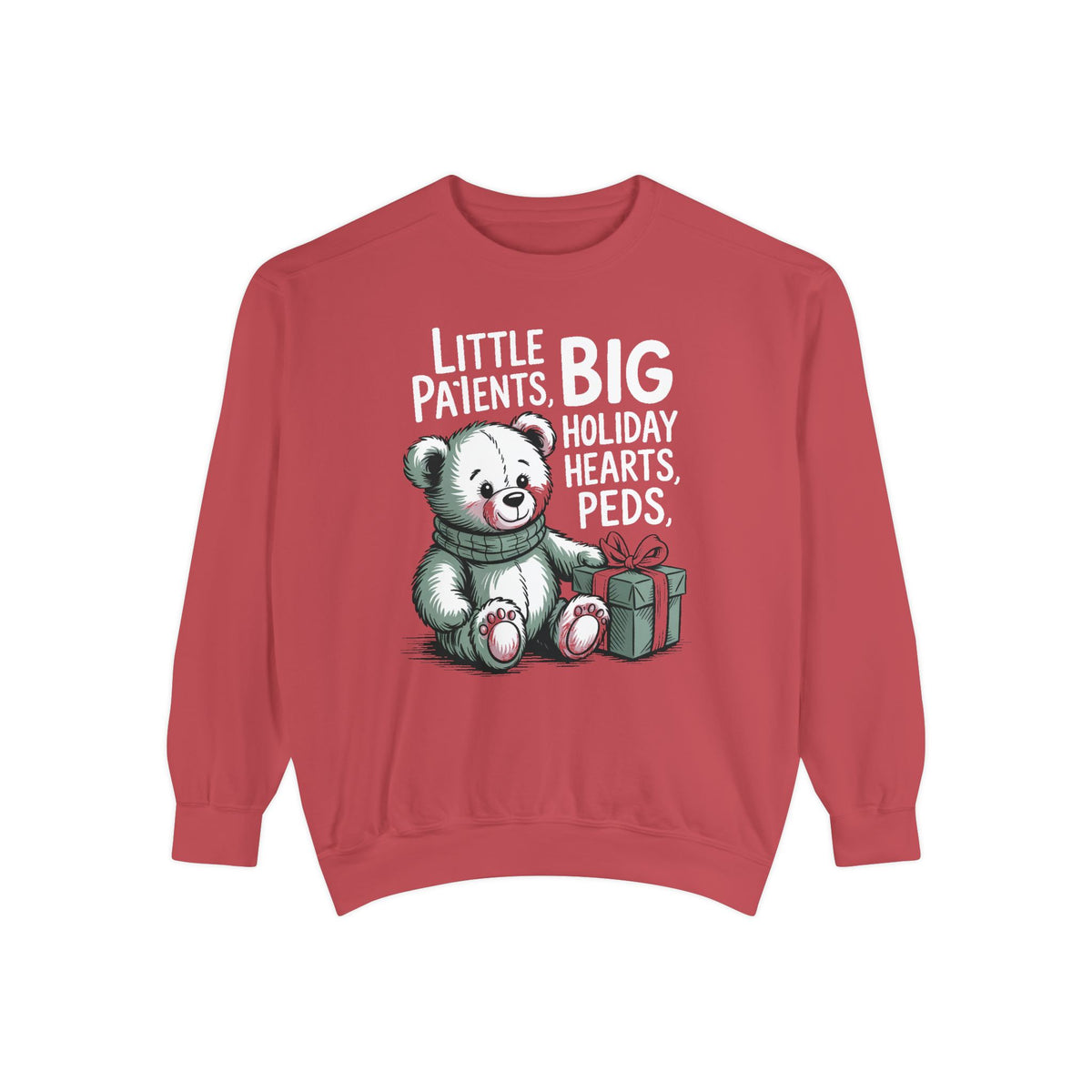 Peds Nurse Sweatshirt, Little Patients Big Holiday Hearts, Pediatric Nurse Christmas Crewneck, Christmas Gift For Peds Nurse, Nurse Crew Ho…