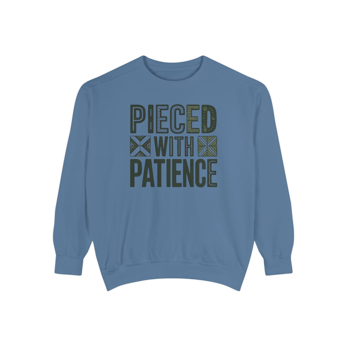 Quilting Sweatshirt, Pieced With Patience Crewneck, Gift For Quilter, Quilting Hobby Sweatshirt, Patchwork Lover Gift, Quilt Block Crewneck