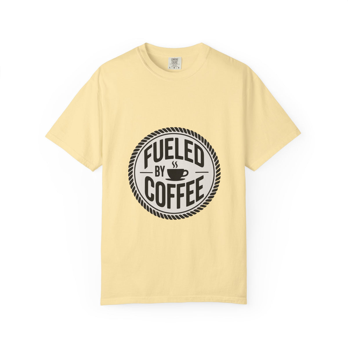 Fueled By Coffee Badge Shirt, Vintage Coffee Lover T-Shirt, Retro Coffee Stamp Logo Tee, Funny Coffee Addict Gift