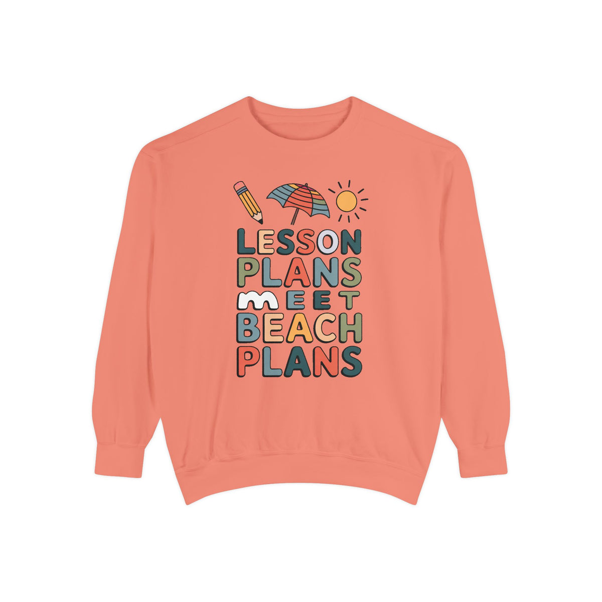 Teacher Sweatshirt, Lesson Plans Meet Beach Plans, End of School Year Gift For Teacher, Summer Break Crewneck, Last Day of School Gift, Tea…