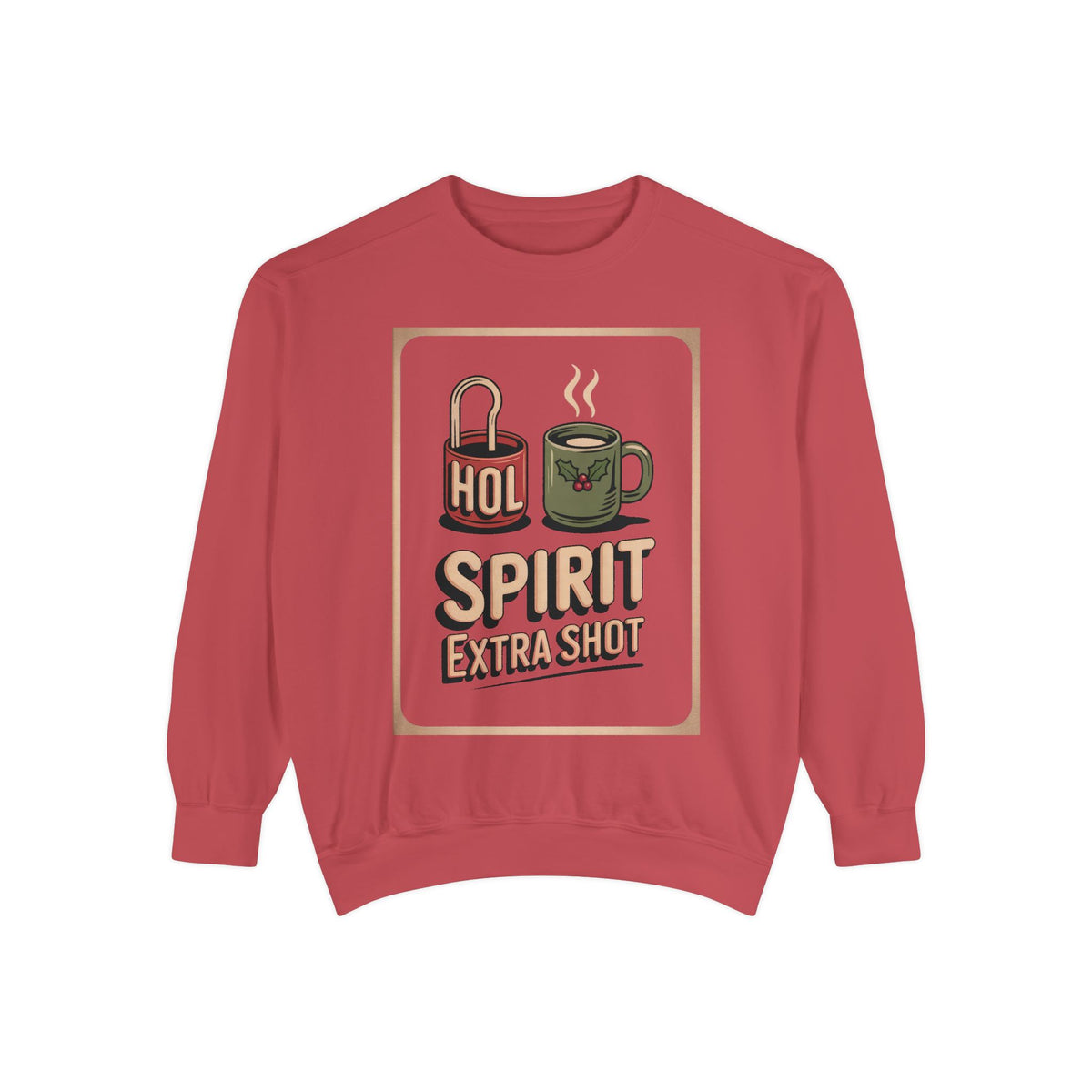 Coffee Lover Christmas Sweatshirt, Holiday Spirit Extra Shot Crewneck, Funny Christmas Coffee Gift, Retro Diner Lettering Sweatshirt, Coffe…