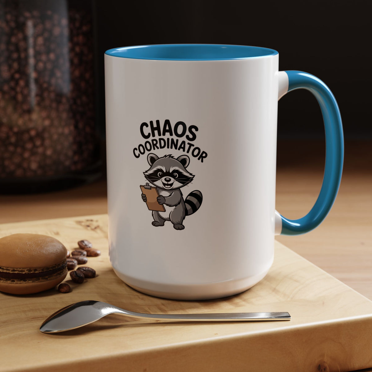 Chaos Coordinator Raccoon Mug, Funny Trash Panda Coffee Cup, Cute Cartoon Raccoon Gift, Sarcastic Office Mug for Coworker