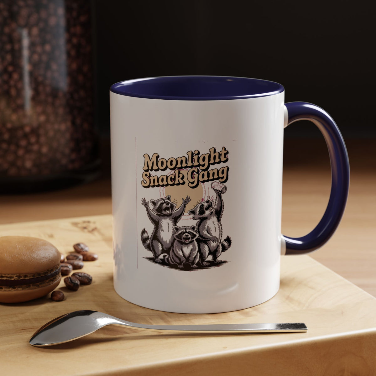 Retro Raccoon Mug, Moonlight Snack Gang Mug, Vintage 90s Raccoon Coffee Mug, Funny Trash Panda Gift, Retro Airbrush Style Mug