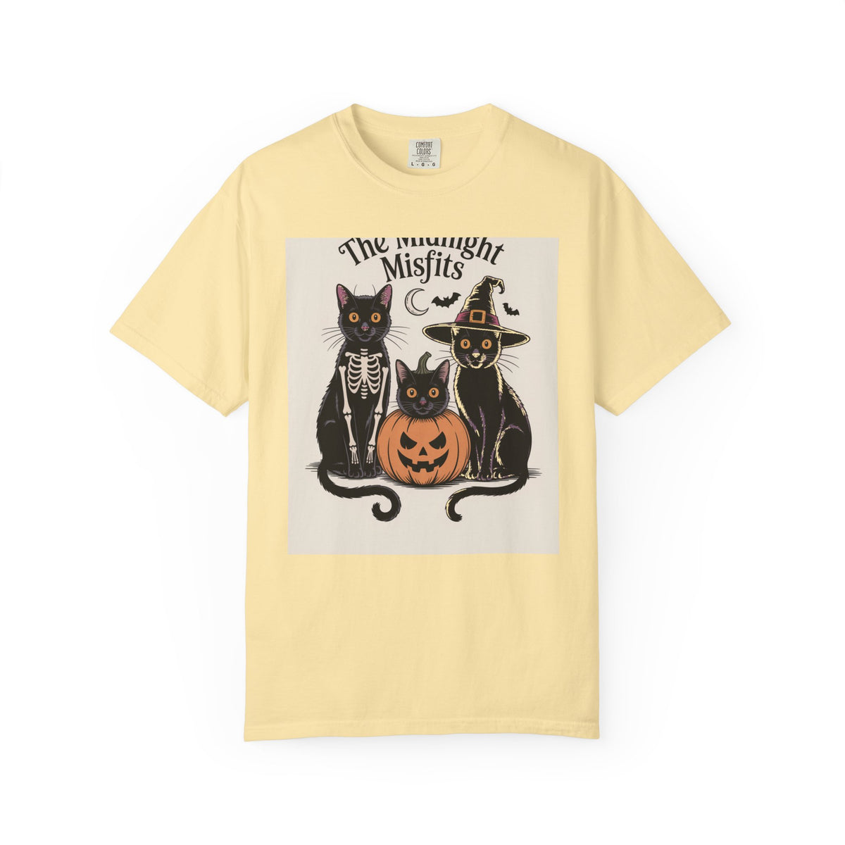 The Midnight Misfits Cats Halloween Shirt, Funny Black Cat Costume Tee, Spooky Season Portrait T-Shirt, Cat Lover Gift