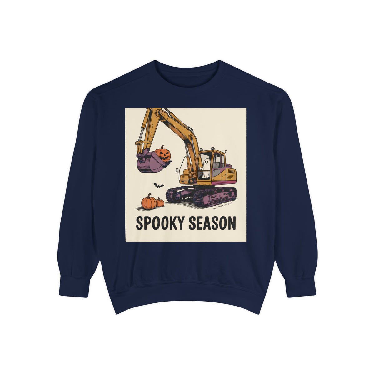 Digging The Spooky Season Excavator Sweatshirt, Funny Halloween Crewneck, Construction Ghost Pumpkin Shirt, Halloween Gift for Him